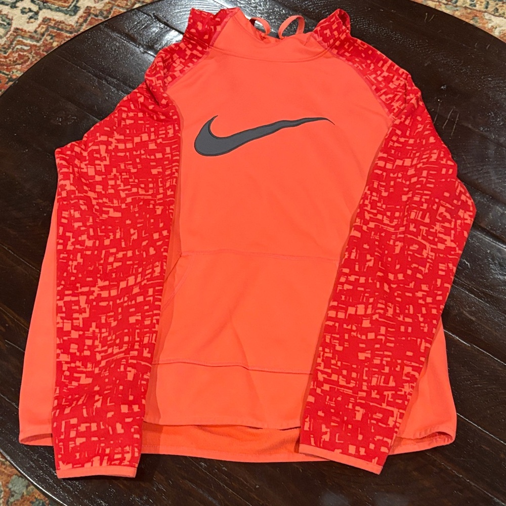 Nike Bright Orange and Red Graphic Long Sleeve
